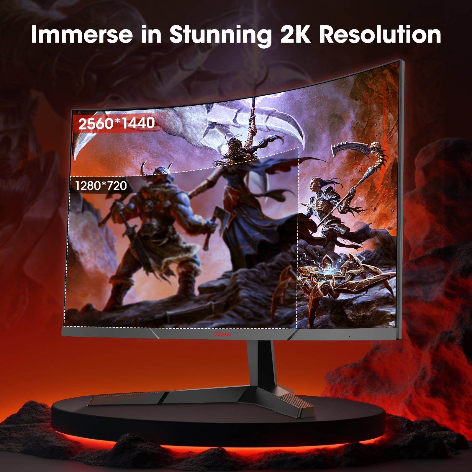 KOORUI 27E6QCA 27-inch VA QHD 180Hz Curved Gaming Monitor
